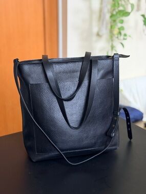 Madewell The Zip-Top Medium Transport Leather Tote Bag